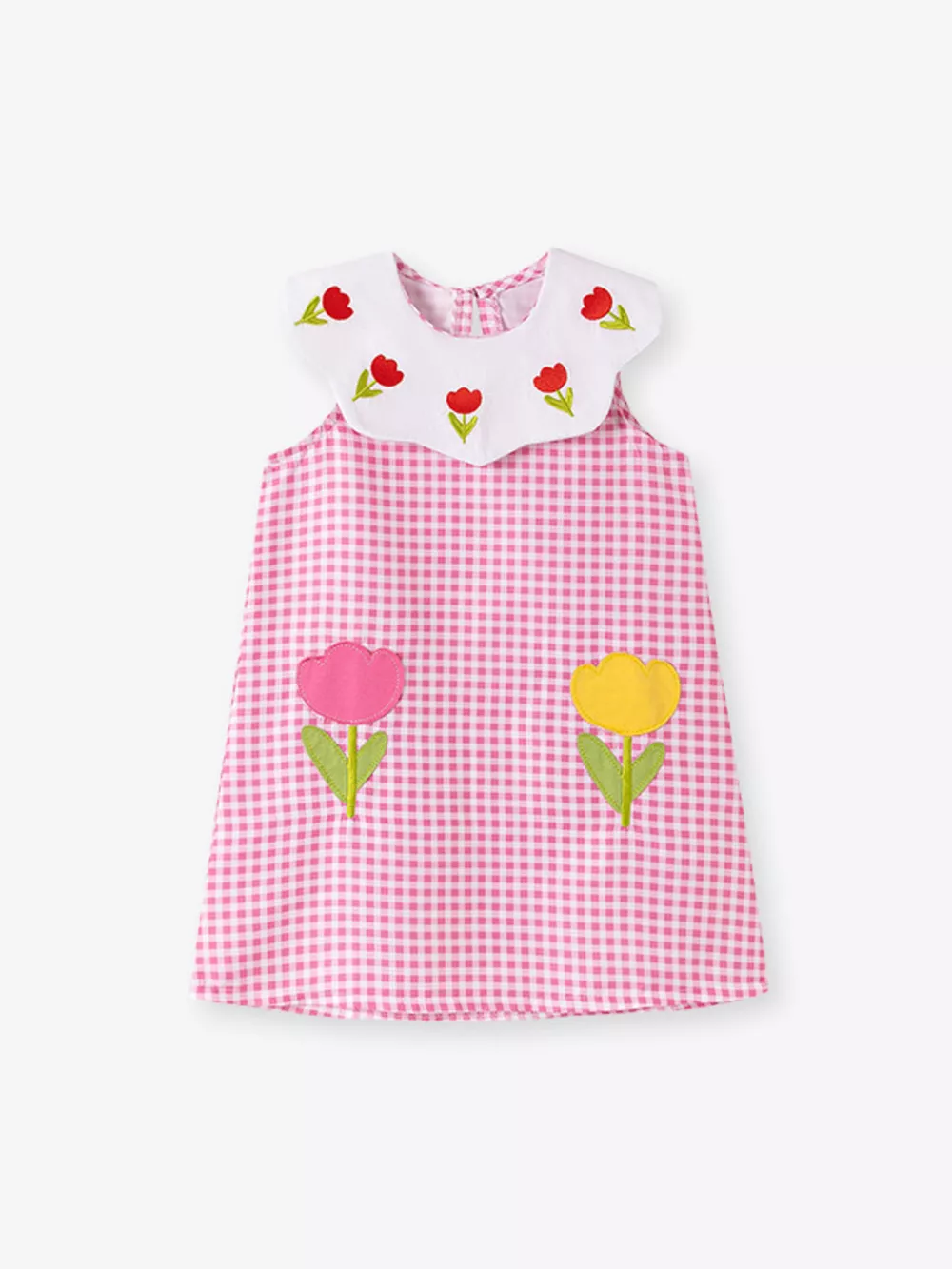 Children's Floral Plaid Sleeveless Dress, image 5