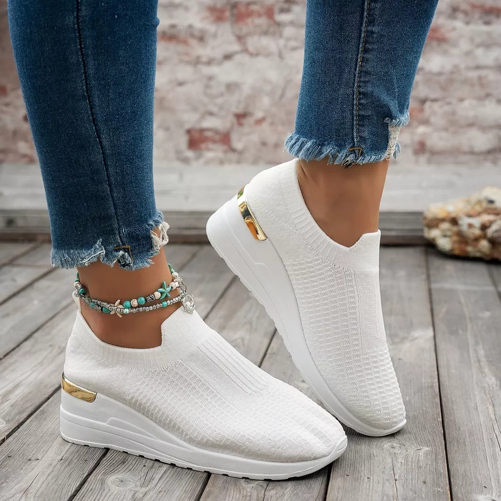 Mesh Round Toe Wedge Athletic, image 12