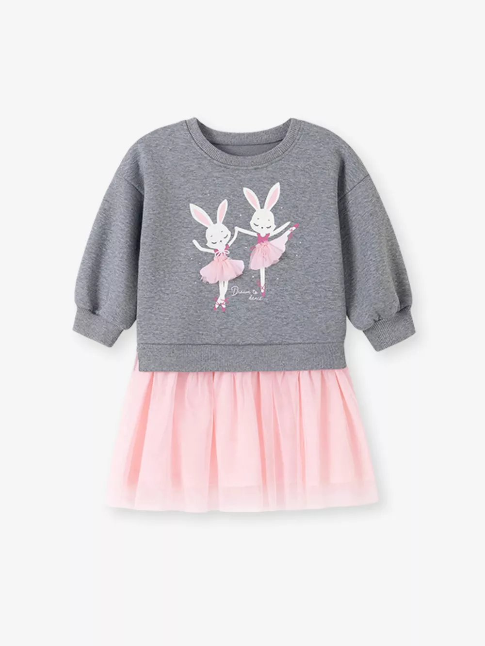 Children's Rabbit Sweatshirt Tulle Tutu Dress, image 2