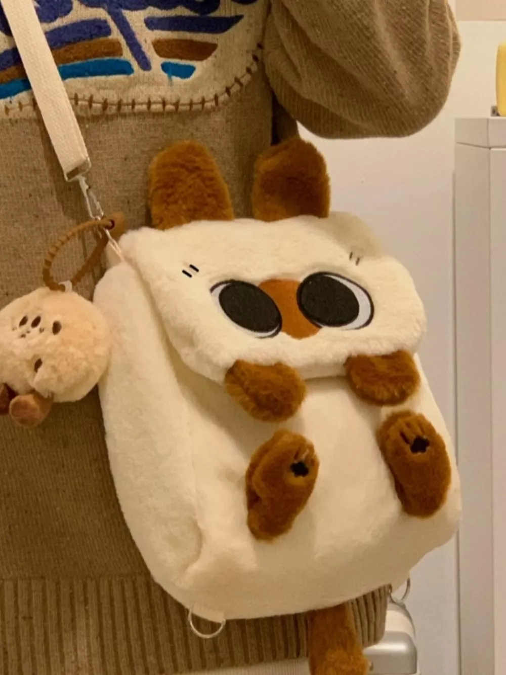 Cute Cartoon Plush Cat Backpack Bag, image 6