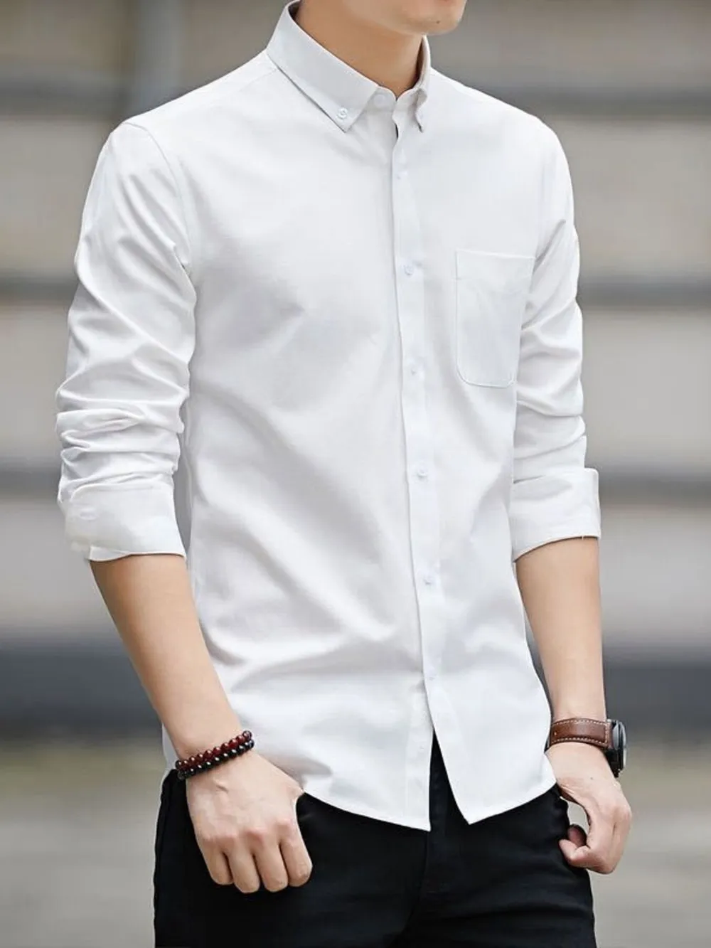 Men's Plus Size Button Up Long Sleeve Shirt, image 3