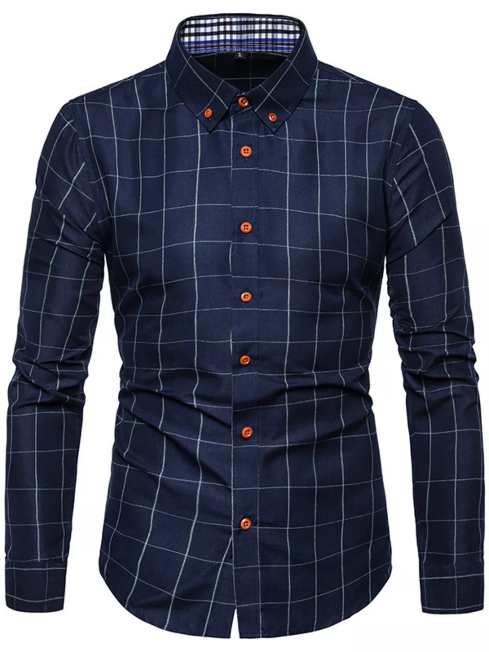 Men's Plus Size Classic Plaid Button-Down Shirt, image 7