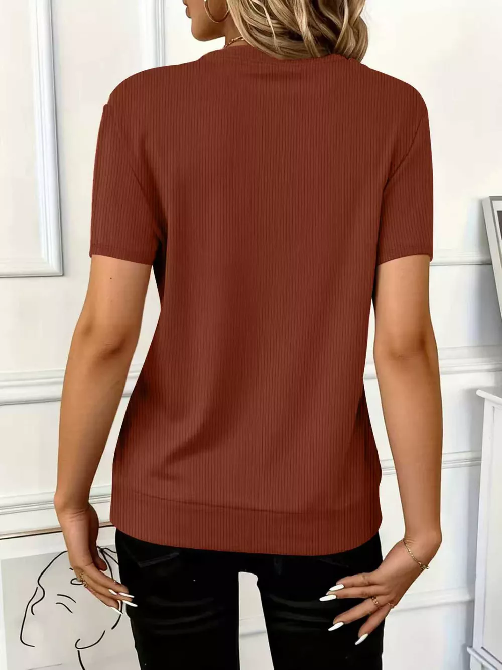 Half Zip Short Sleeve Top, image 14