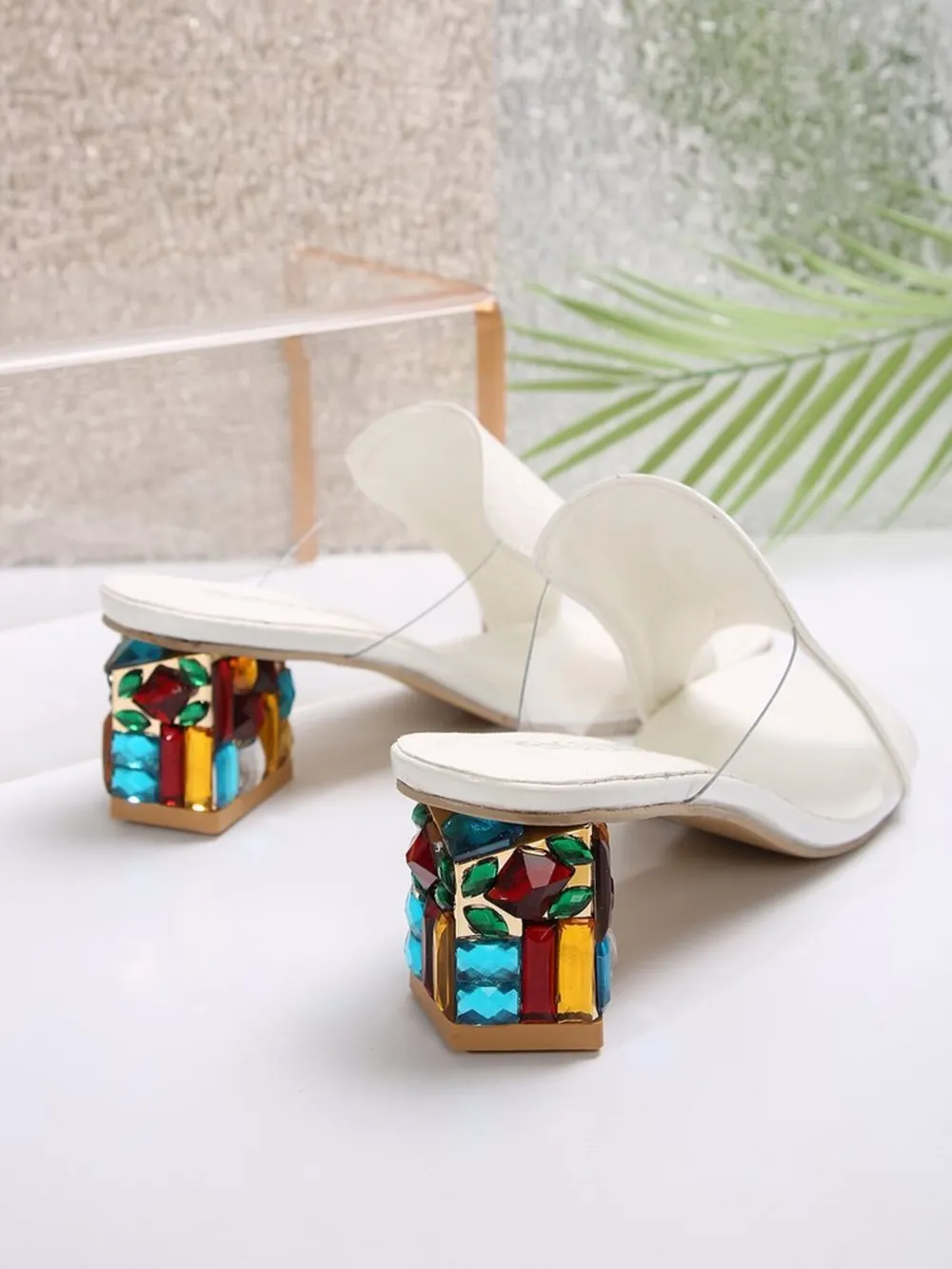 Open Toe Colorful Block Heels Sandals, image 6