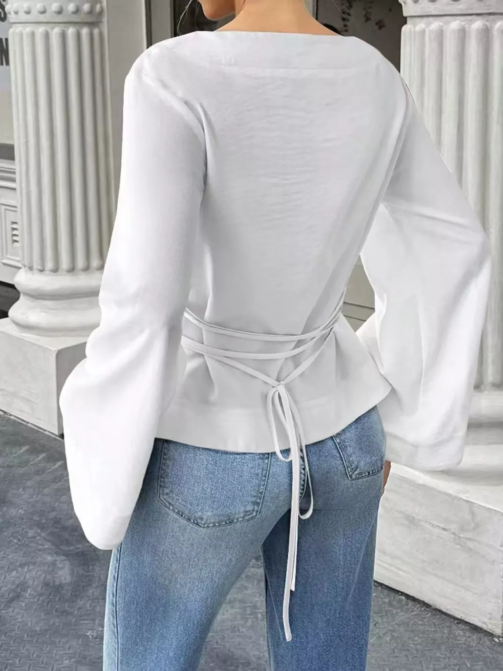 Boat Neck Long Sleeve Slim-Fit T-Shirt, image 7