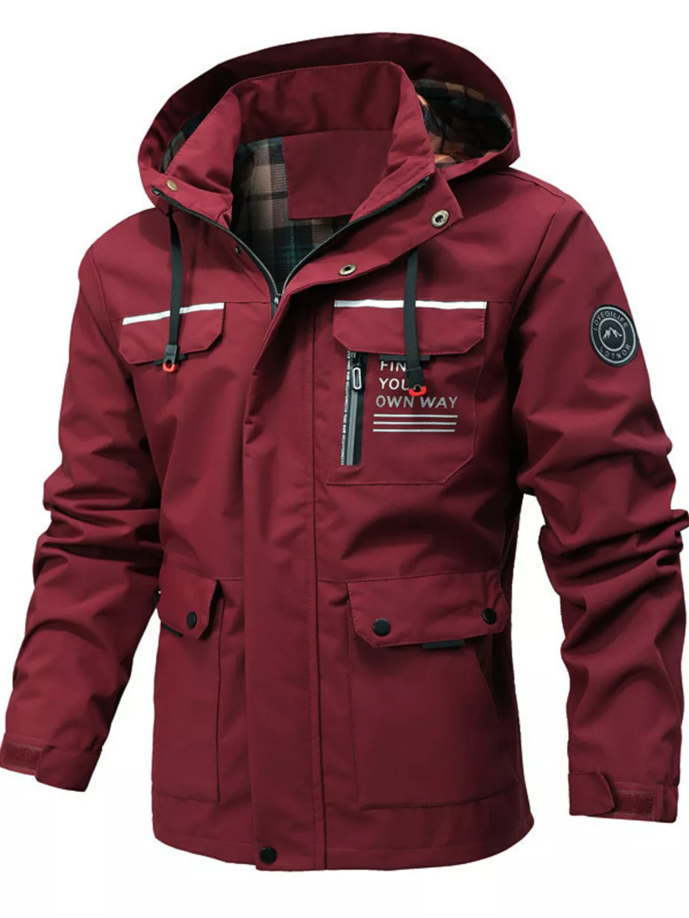 Men's Plus Size Hooded Outdoor Windproof Coat, image 4
