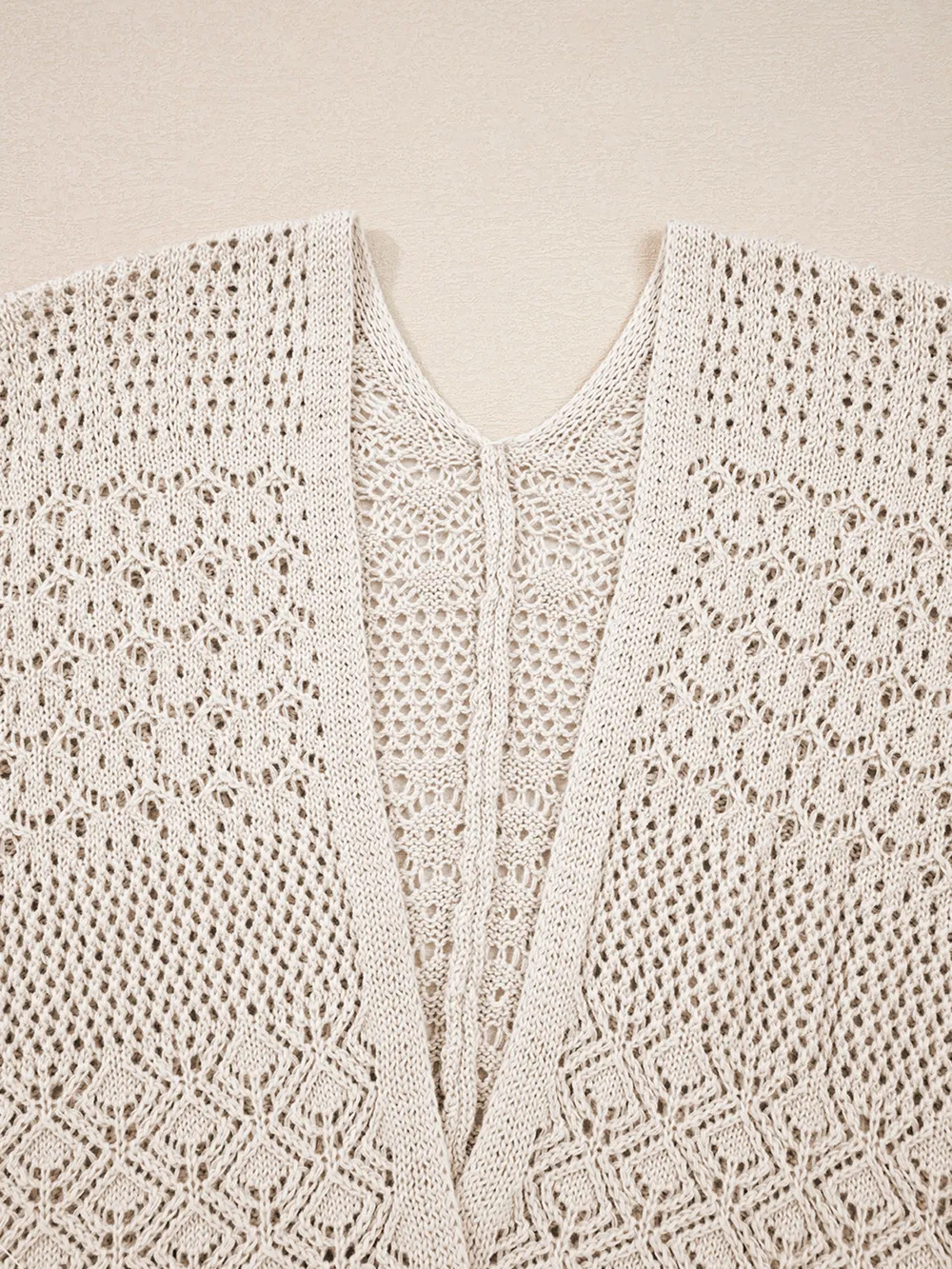 Hollowed Knit Open Front Cardigan, image 8