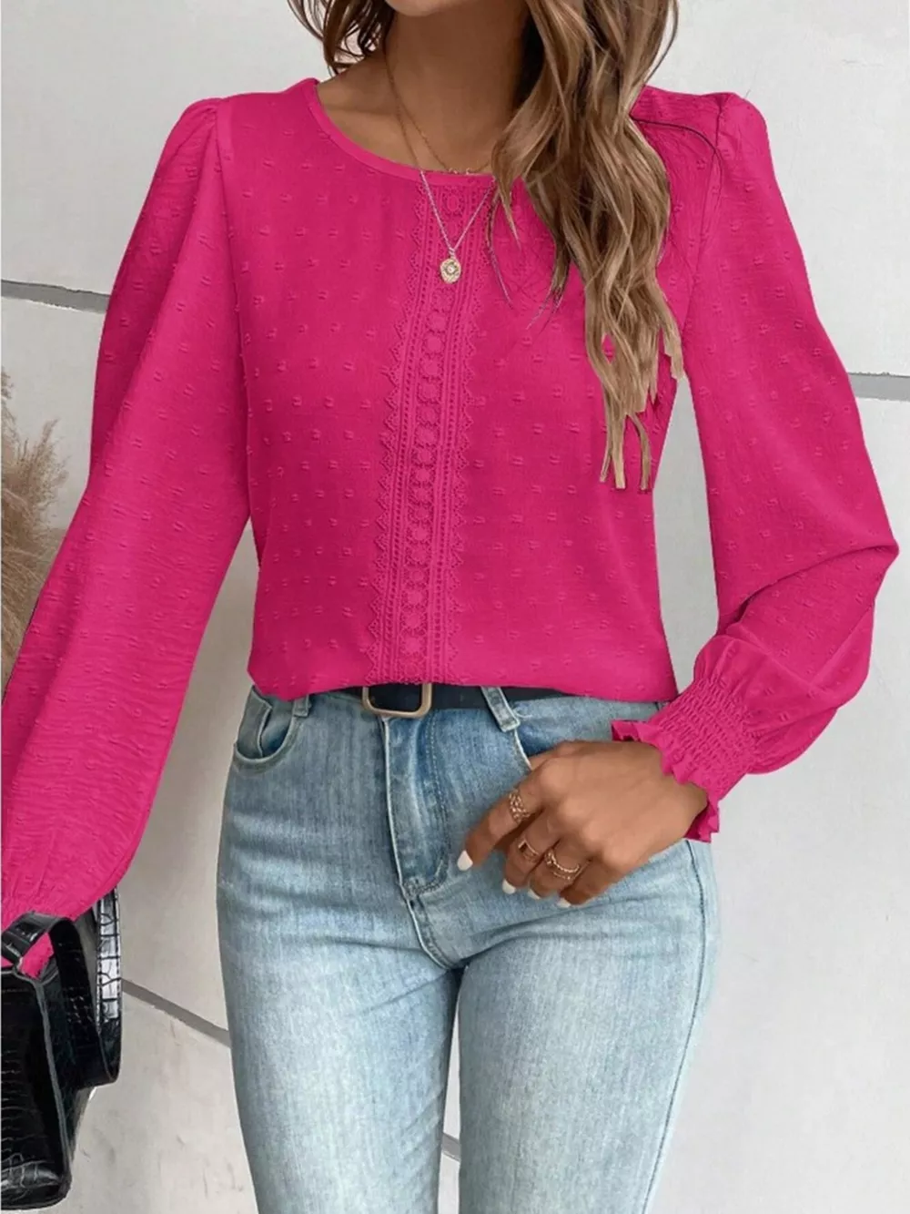 Swiss Dot Long Sleeve Blouse, image 19