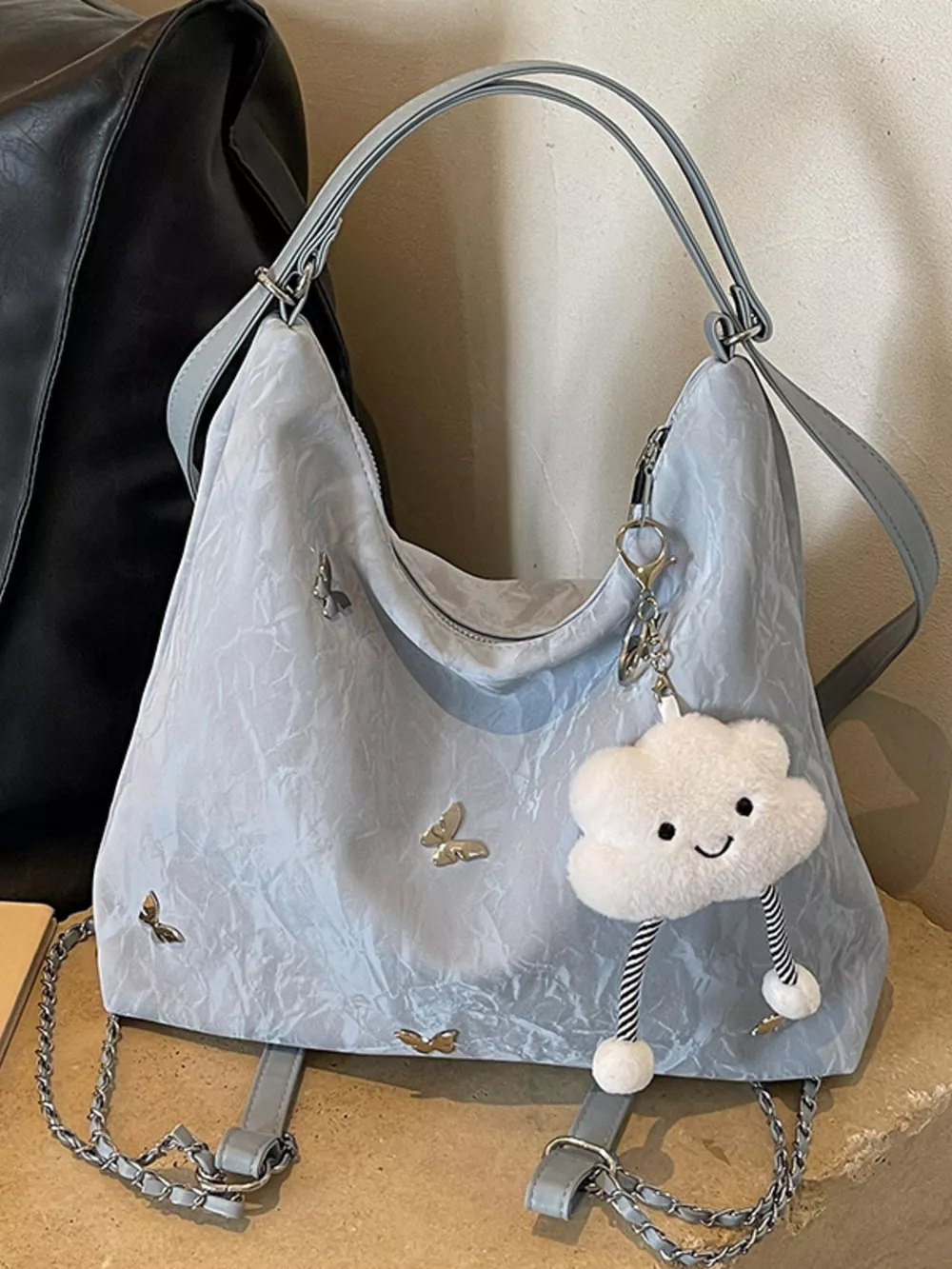 Butterfly Decor Cloud Charm Shoulder Bag, image 5
