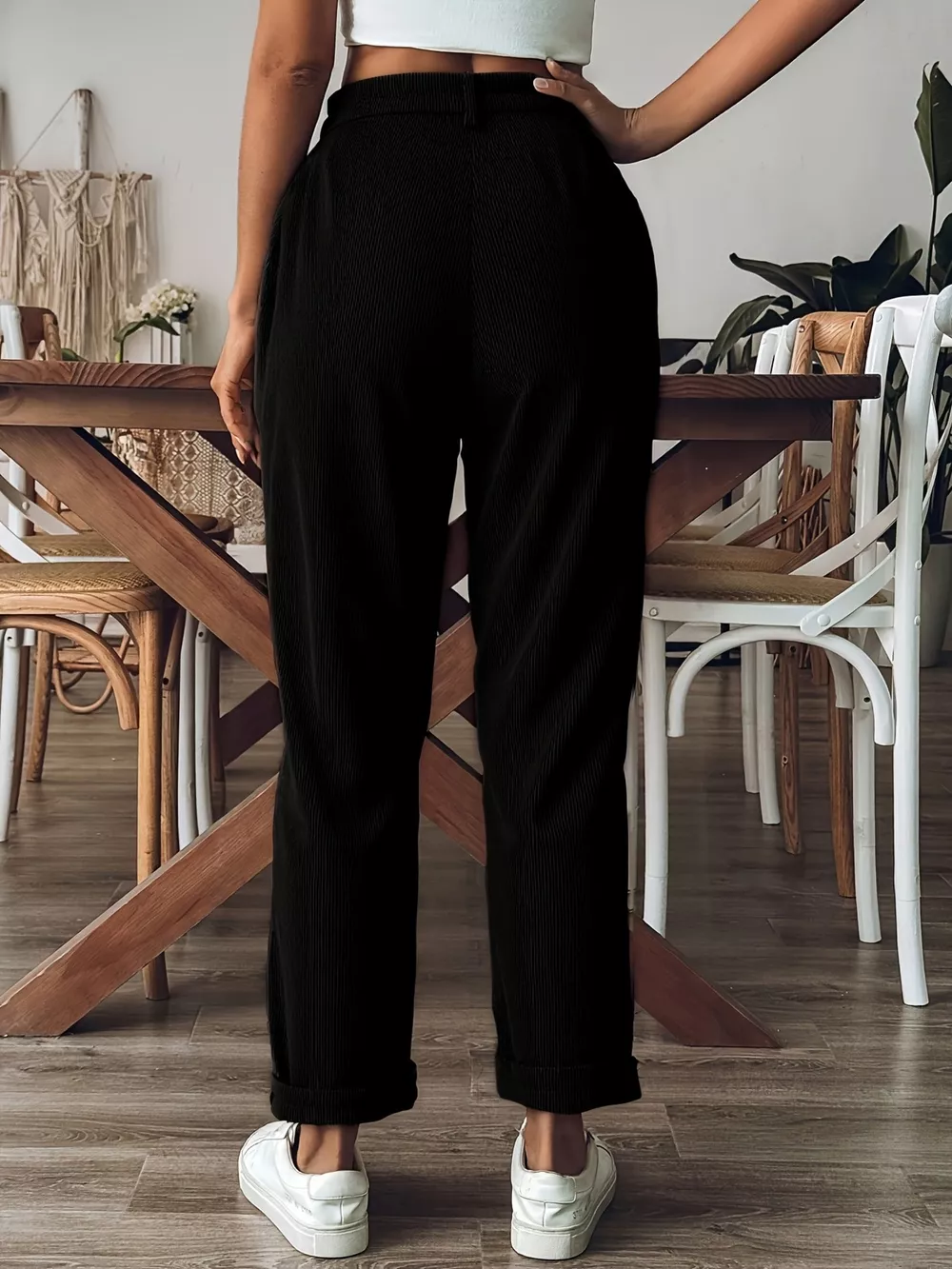 Textured Corduroy Straight-Leg Pants, image 6