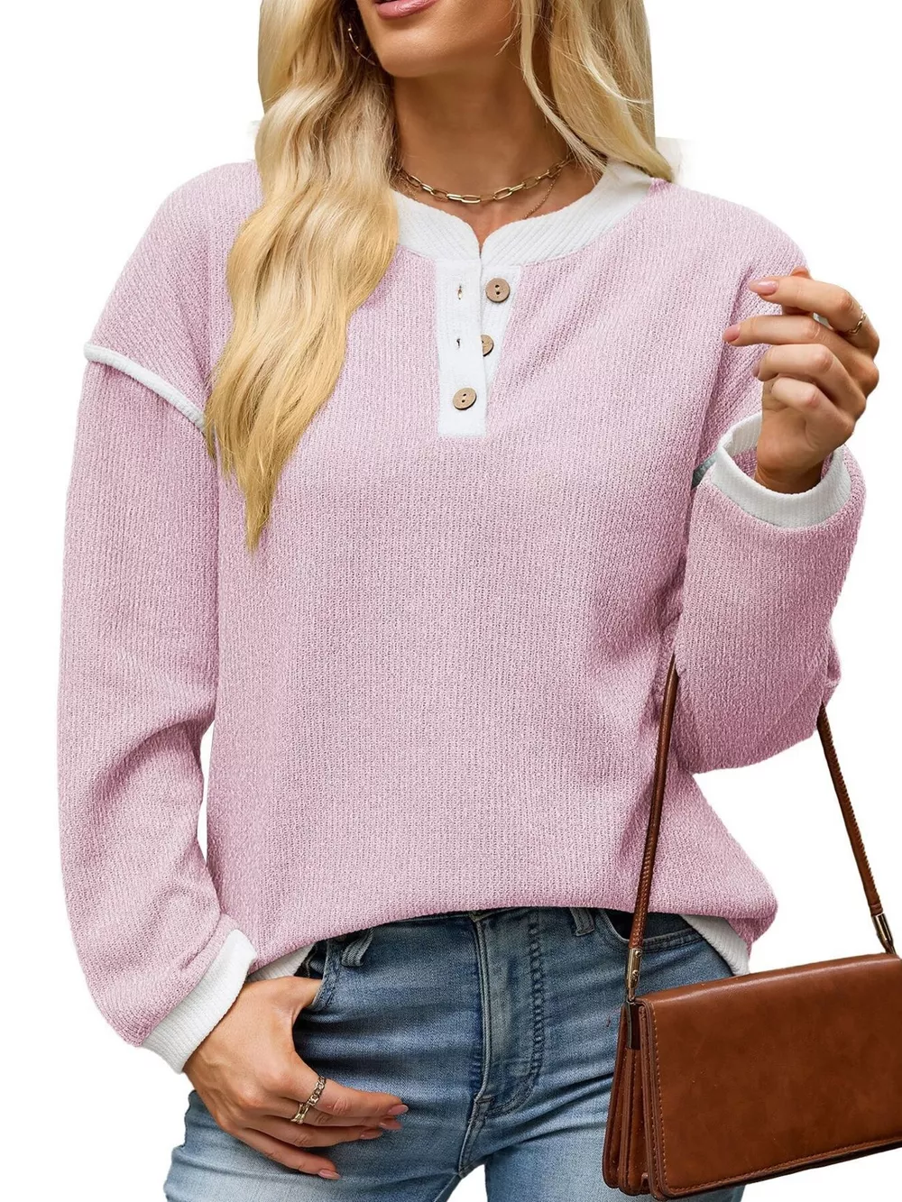 Button Detail Dropped Shoulder T-Shirt, image 24