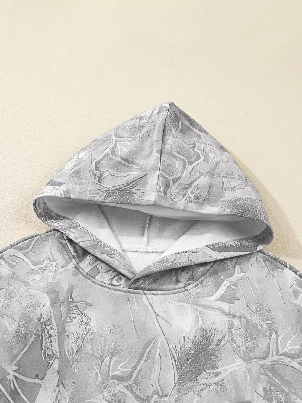 Camouflage Woodland Print Oversized Sporty Hoodie, image 8