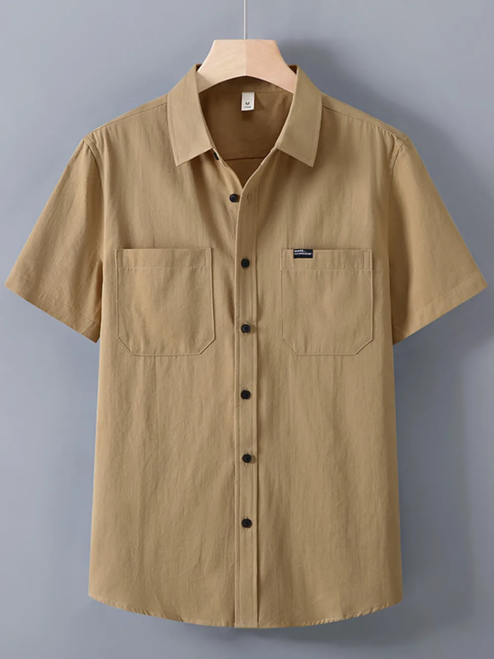 Men's Plus Size Button Up Short Sleeve Shirt, image 4