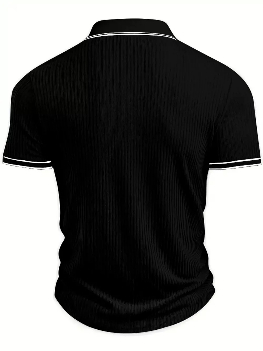 Men‘s Full Size Slim Fit Ribbed Knit Polo Plus Size, image 7