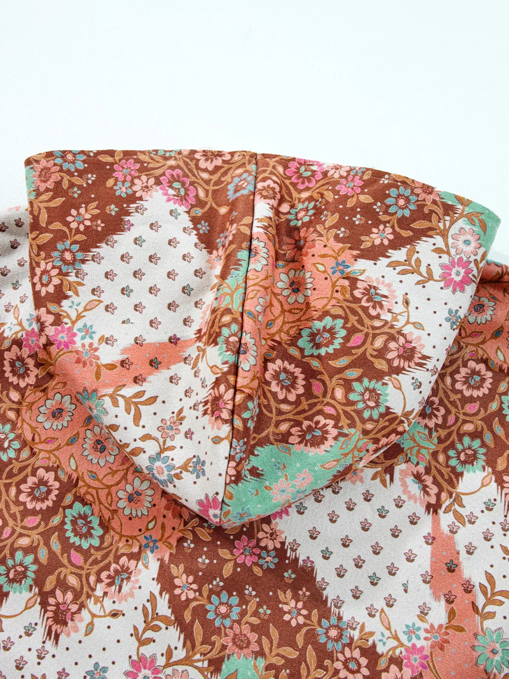 Floral Printed Sherpa Lined Hooded Jacket, image 9