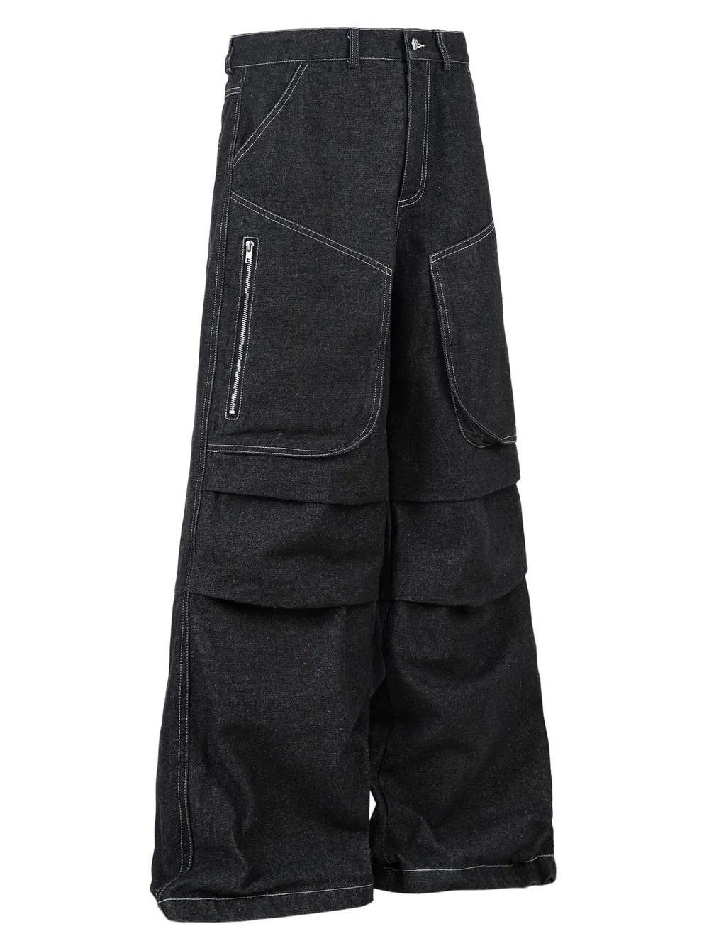 Men's Wide Leg Jeans with Contrast Panels, image 2