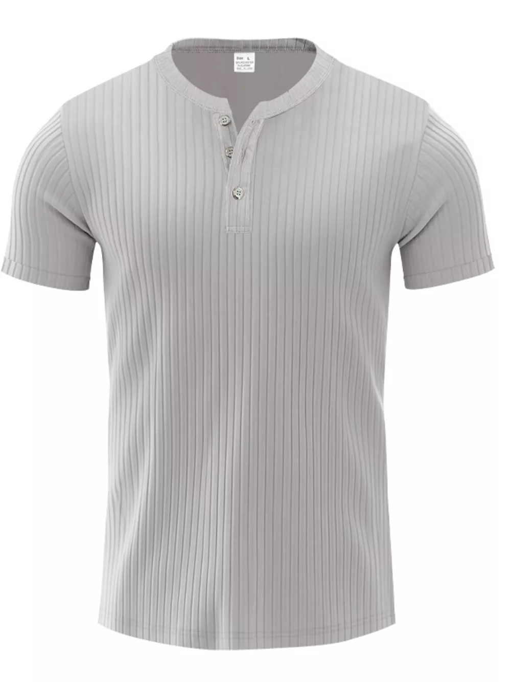 Men's Full Size Ribbed Button-Down Casual T-Shirt Plus Size, image 7