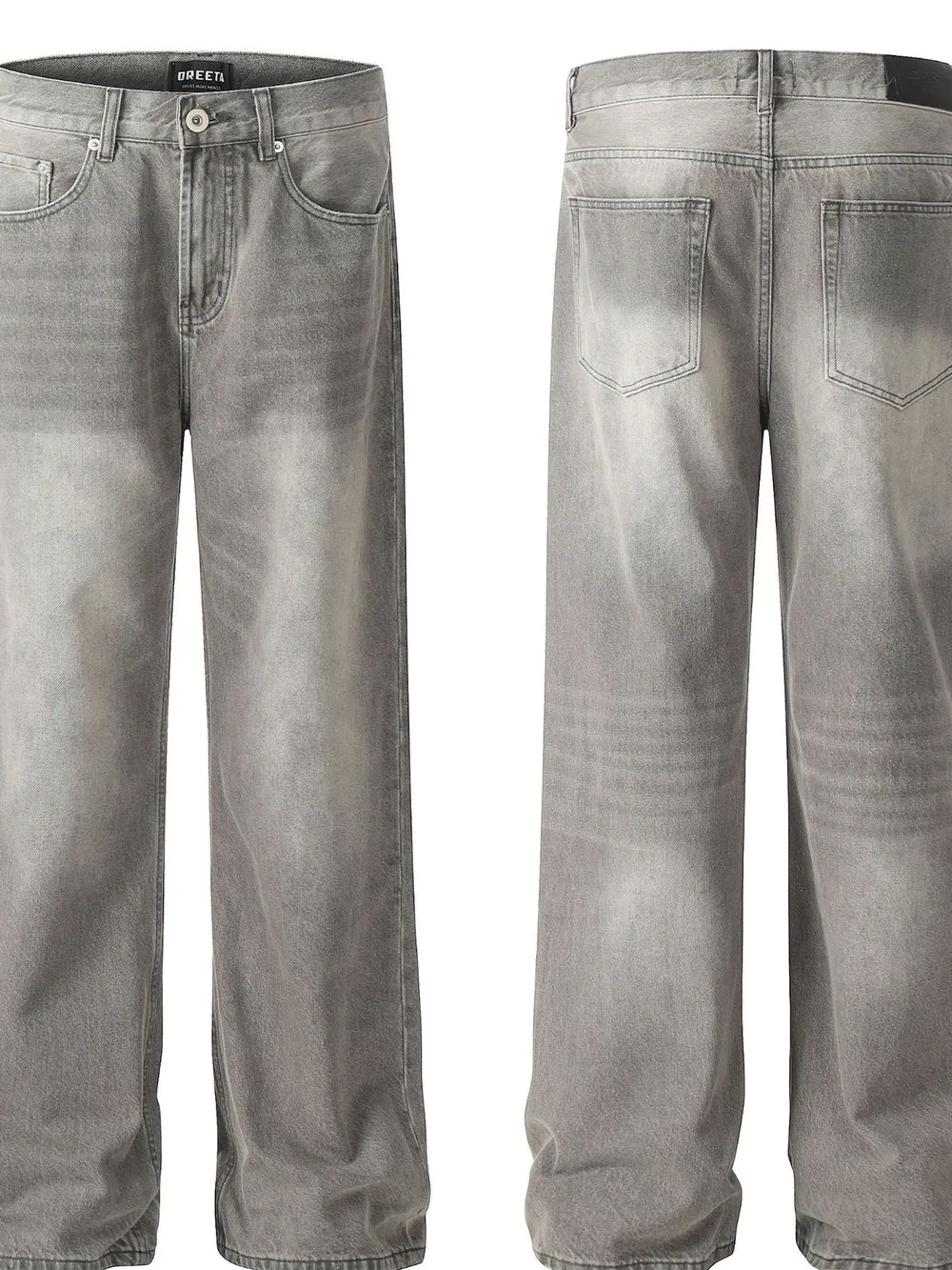 Men's Vintage Washed Wide Leg Jeans, image 5