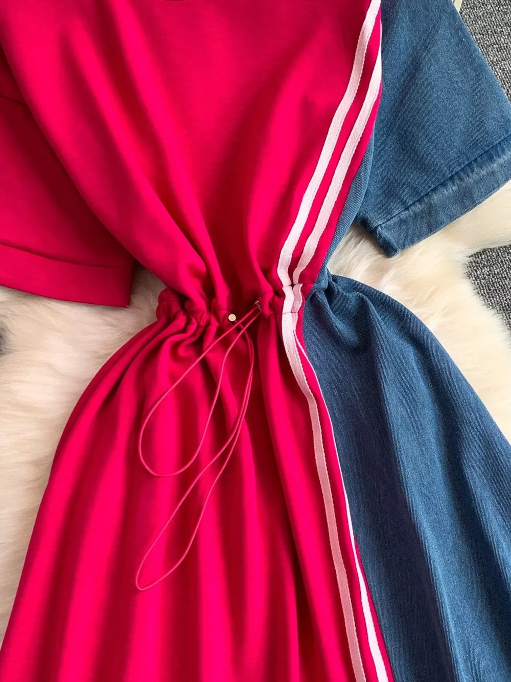 Color Block Short Sleeve Casual Dress, image 18