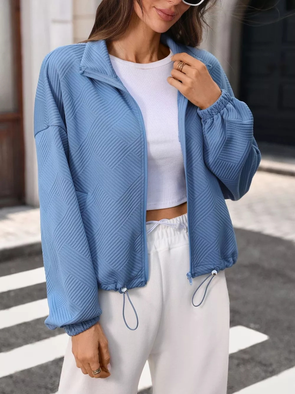 Textured Zip-Up Casual Jacket, image 17
