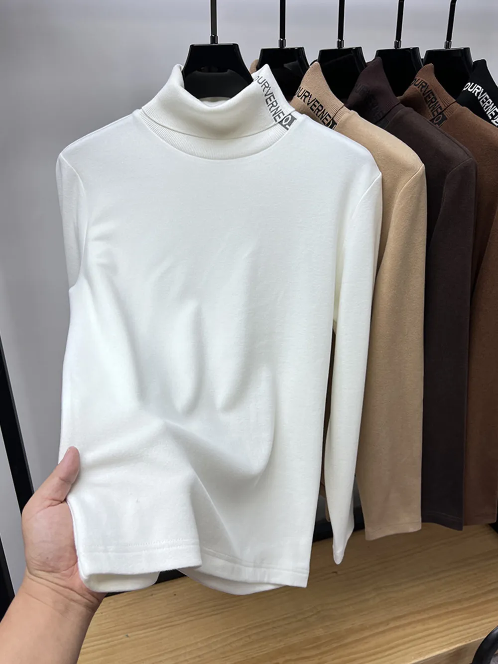 Men's Plus Size Turtleneck Long Sleeve Top, image 4