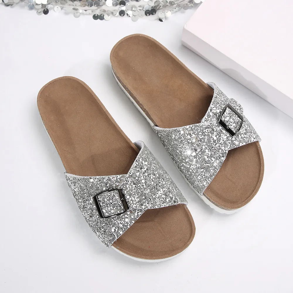 Glitter Buckle Strap Sandals, image 10