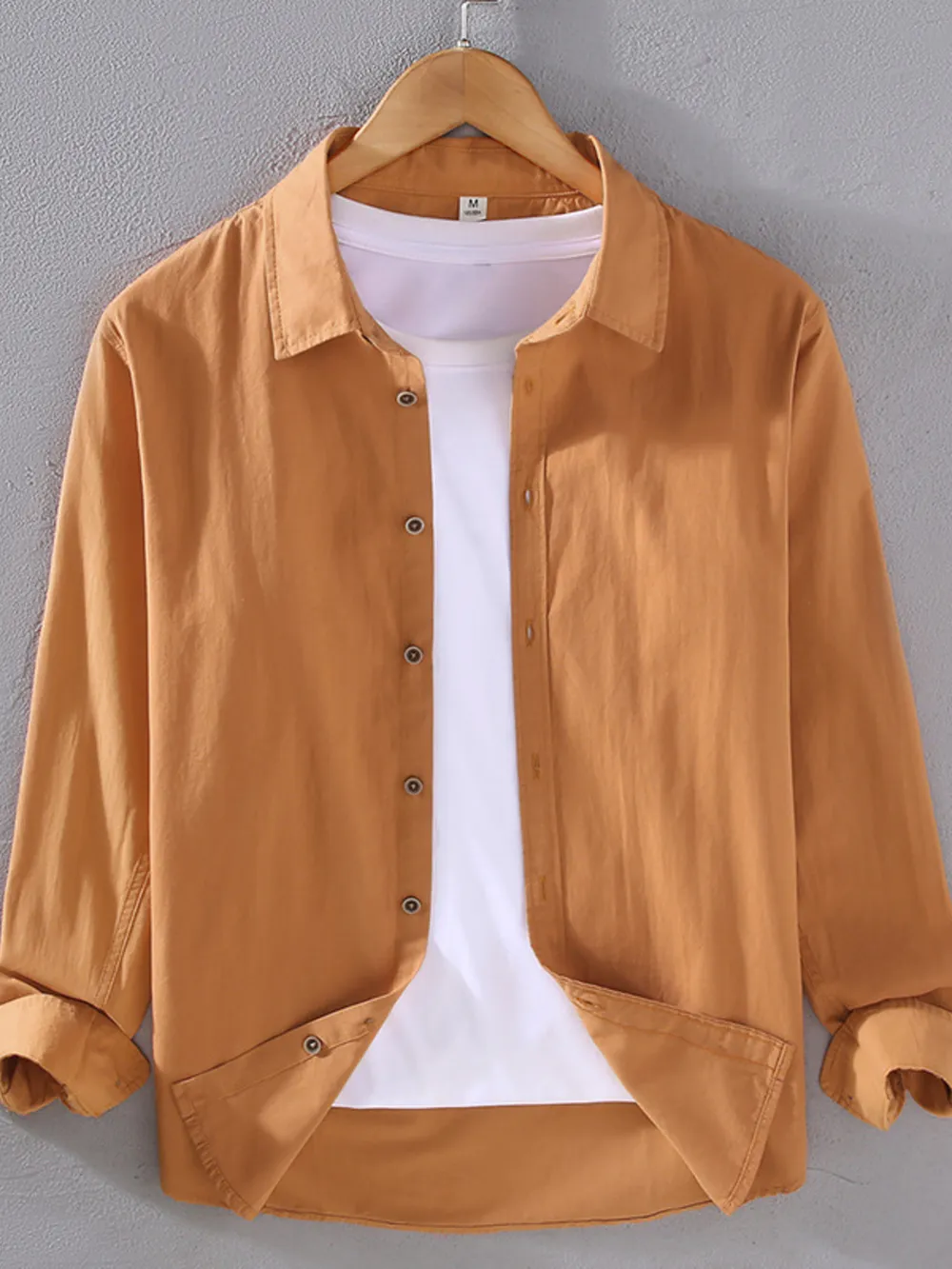 Men's Plus Size Long Sleeve Button-Up Shirt, image 10