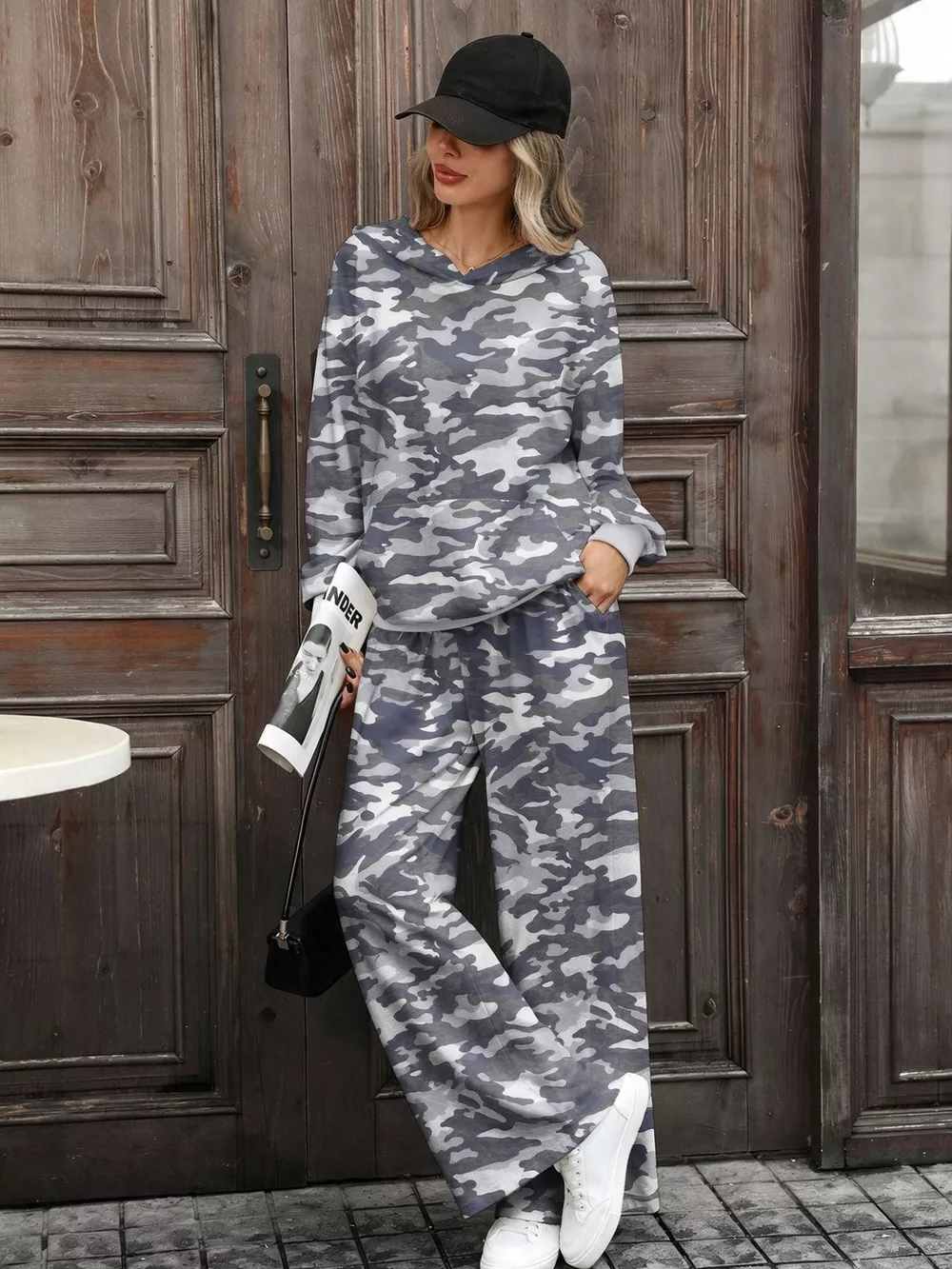 Printed Long Sleeve Hoodie and Pants Set, image 18