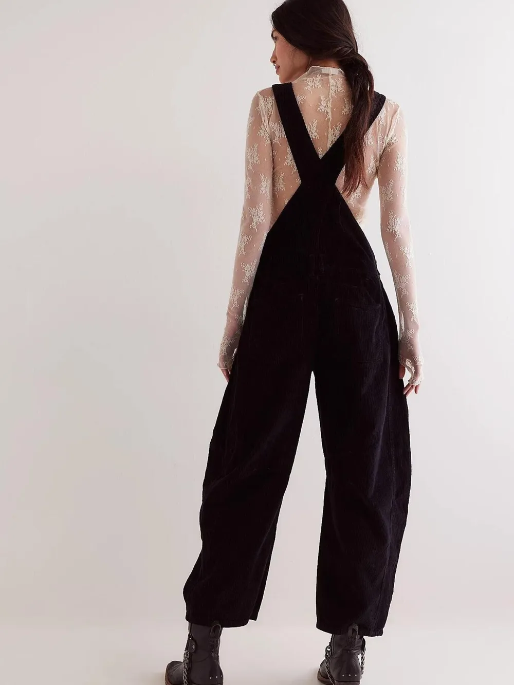 Corduroy Wide-Leg Overall with Adjustable Straps, image 14