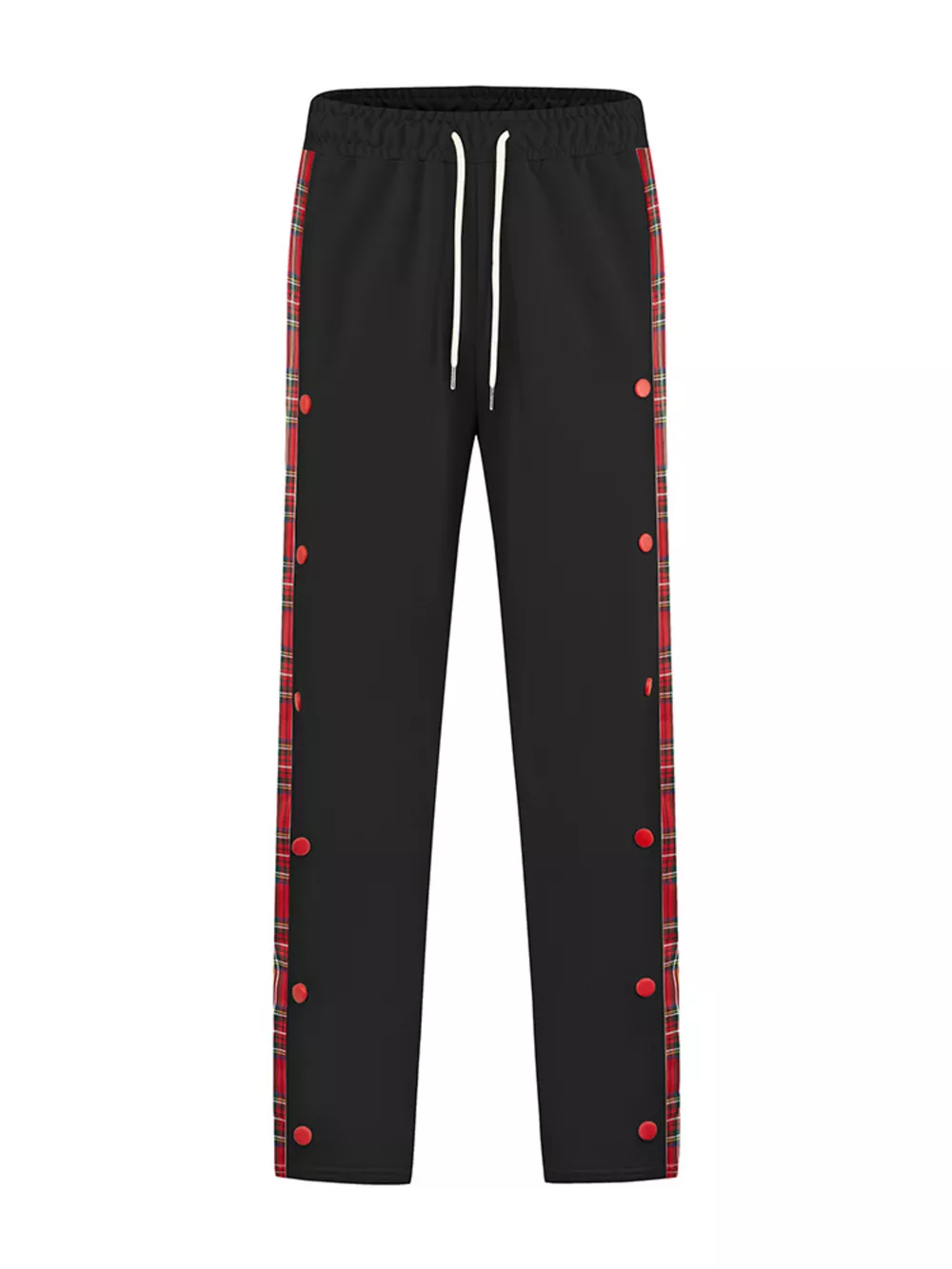 Men's Full Size Drawstring Plaid Side Stripe Pants Plus Size, image 2