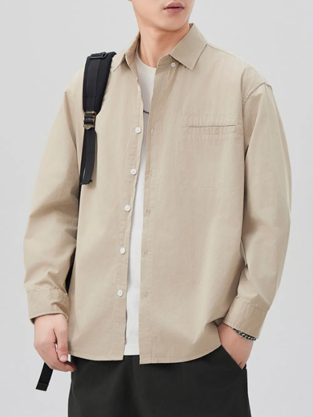 Men's Plus Size Button Up Long Sleeve Shirt, image 7