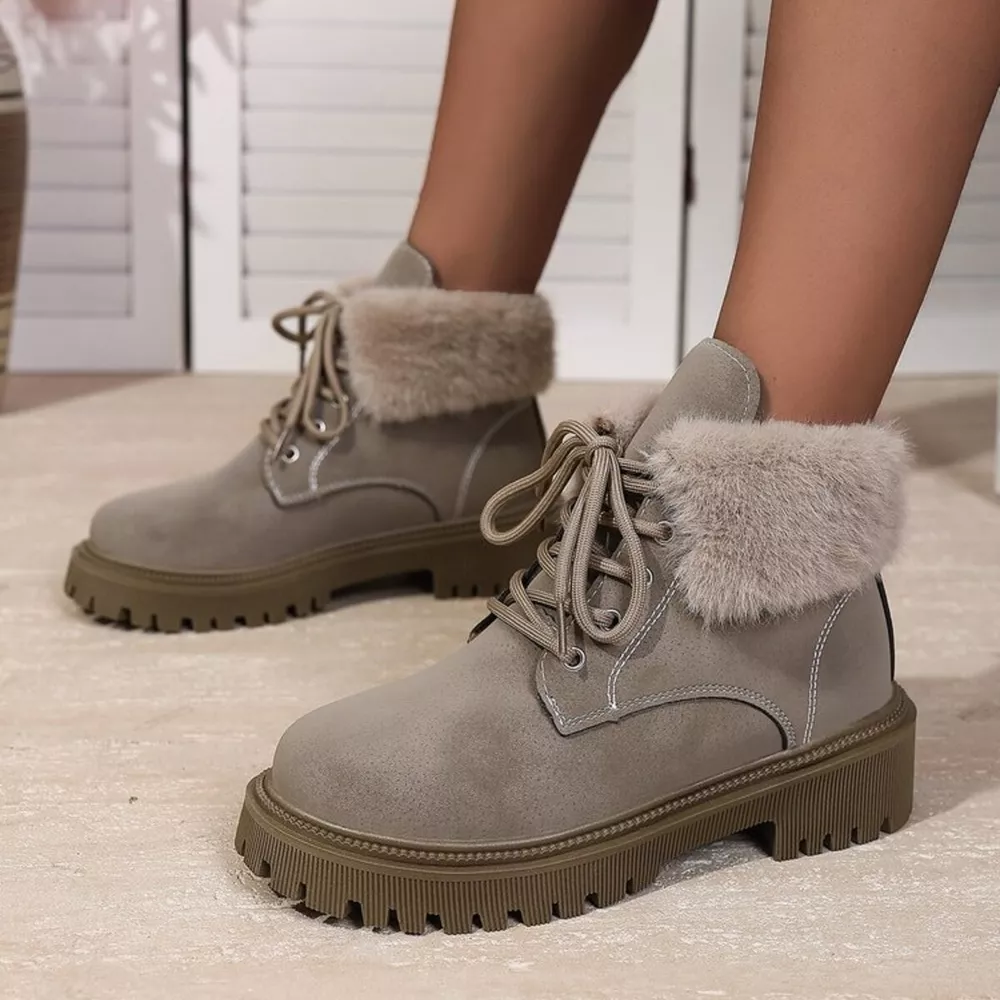 Lace Up Round Toe Block Heels Boots, image 7
