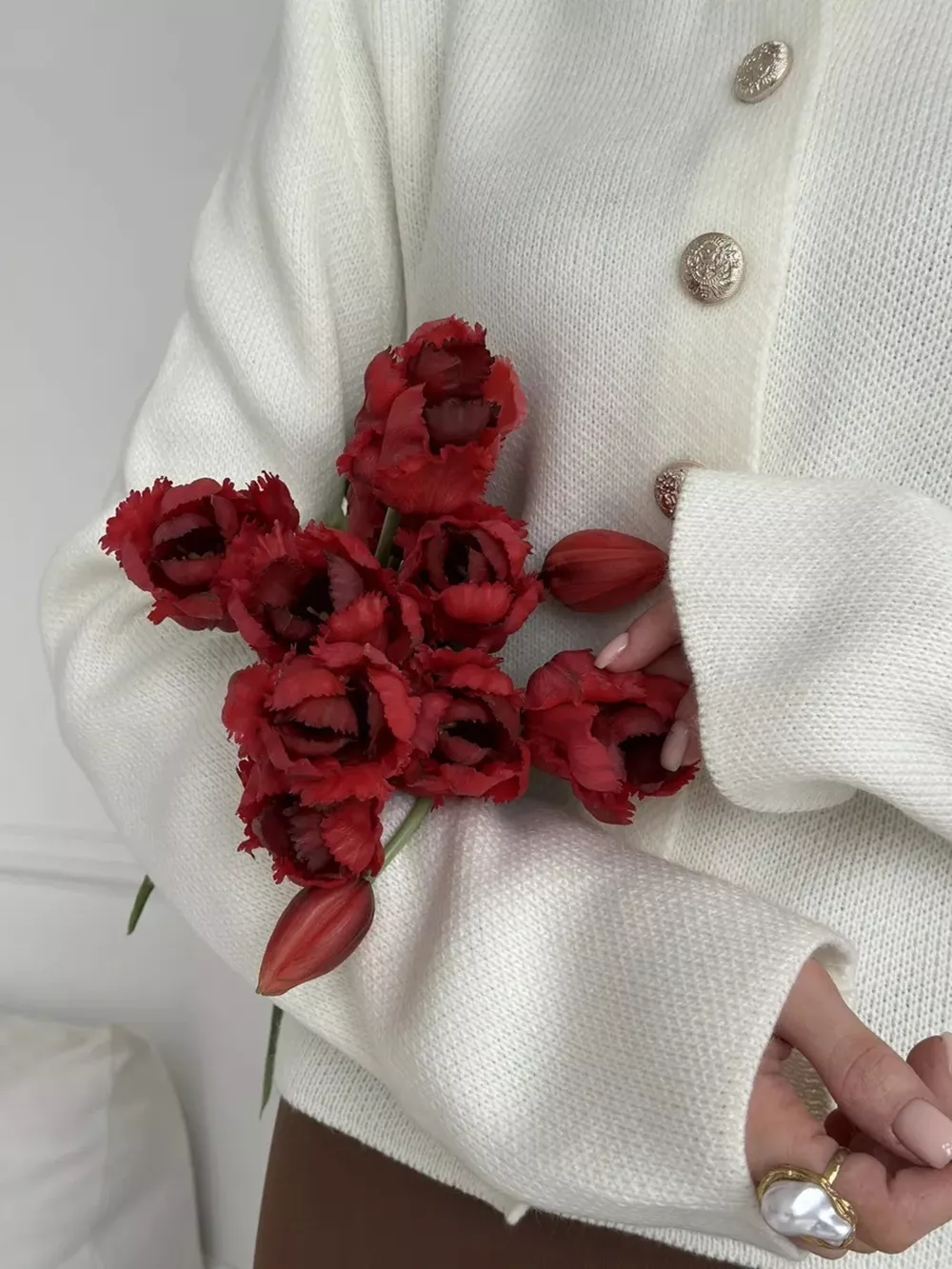 Crew-Neck Button Down Cardigan, image 12
