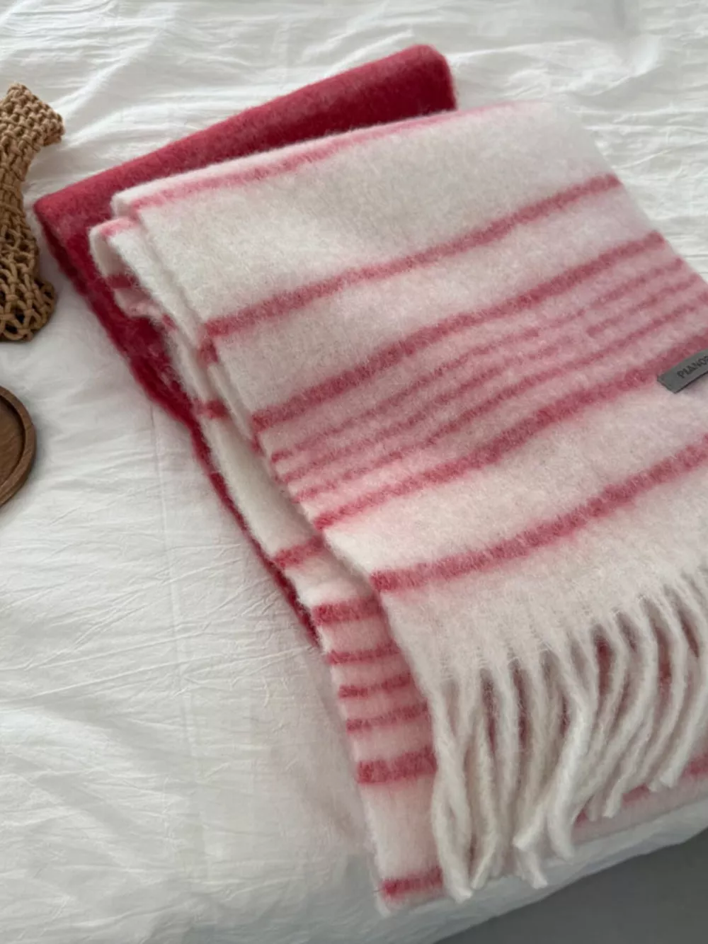 Cozy Striped Fringe Hem Scarf, image 6