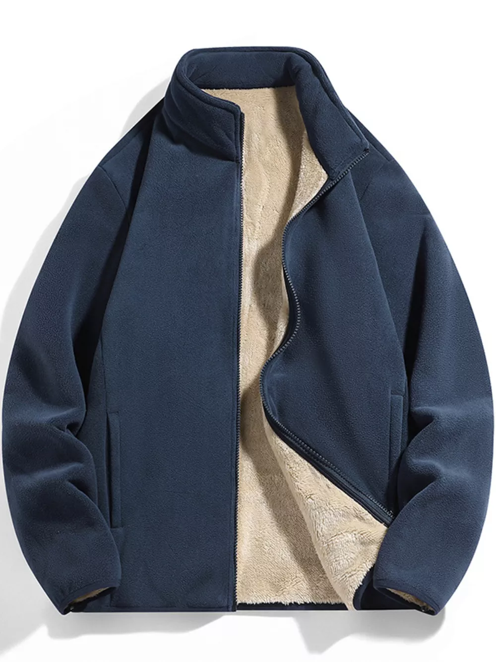 Men's Plus Size Fleece Lined Zip-Up Top, image 6