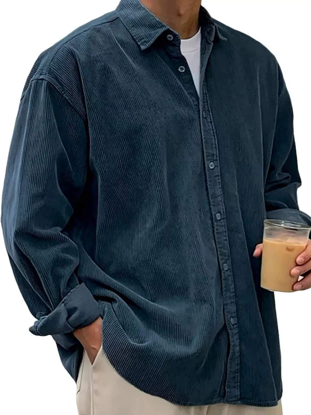 Men's Full Size Button Up Long Sleeve Shirt Plus Size, image 10