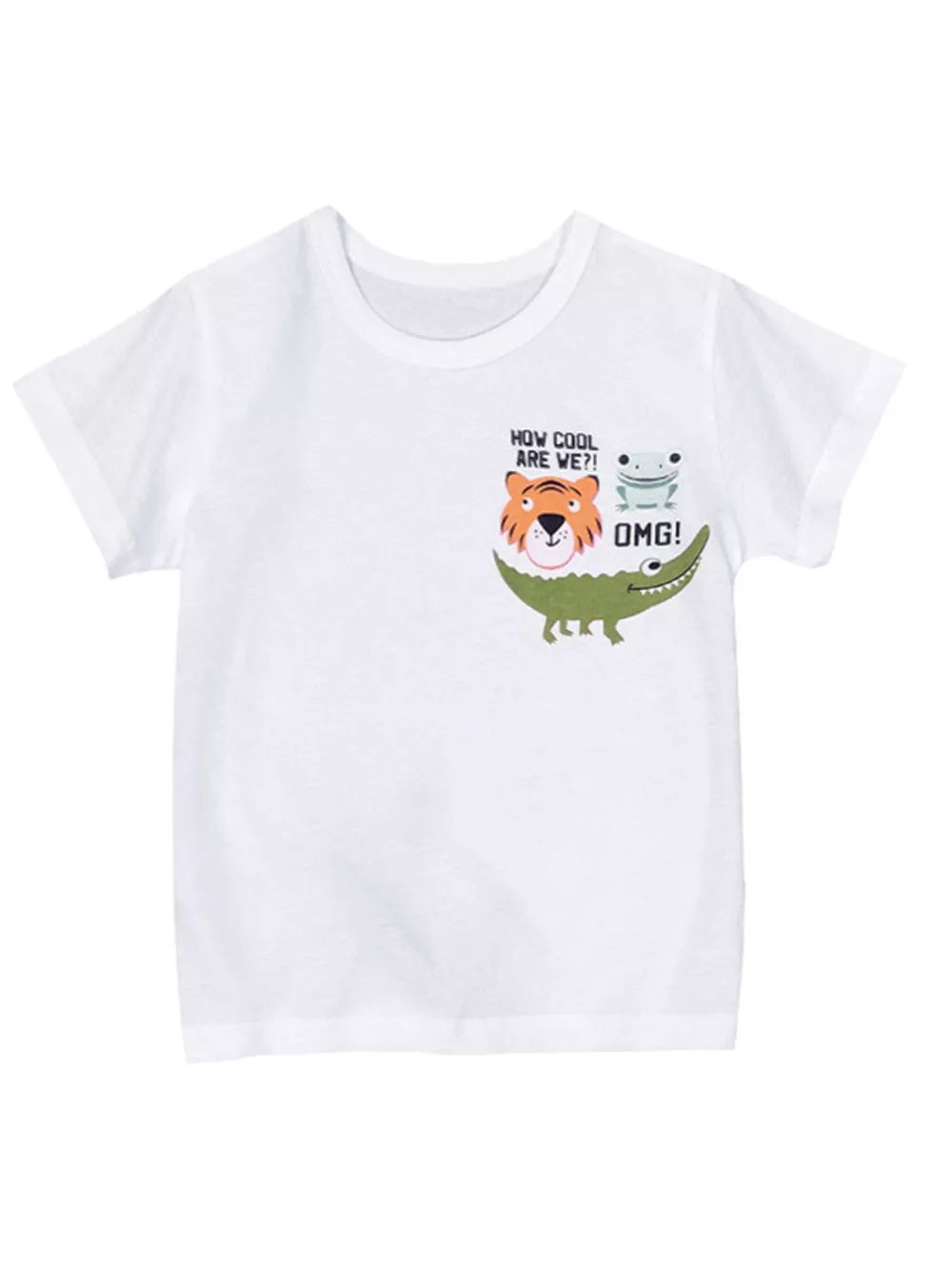Children's Cartoon Animal Graphic Round Neck T-Shirt