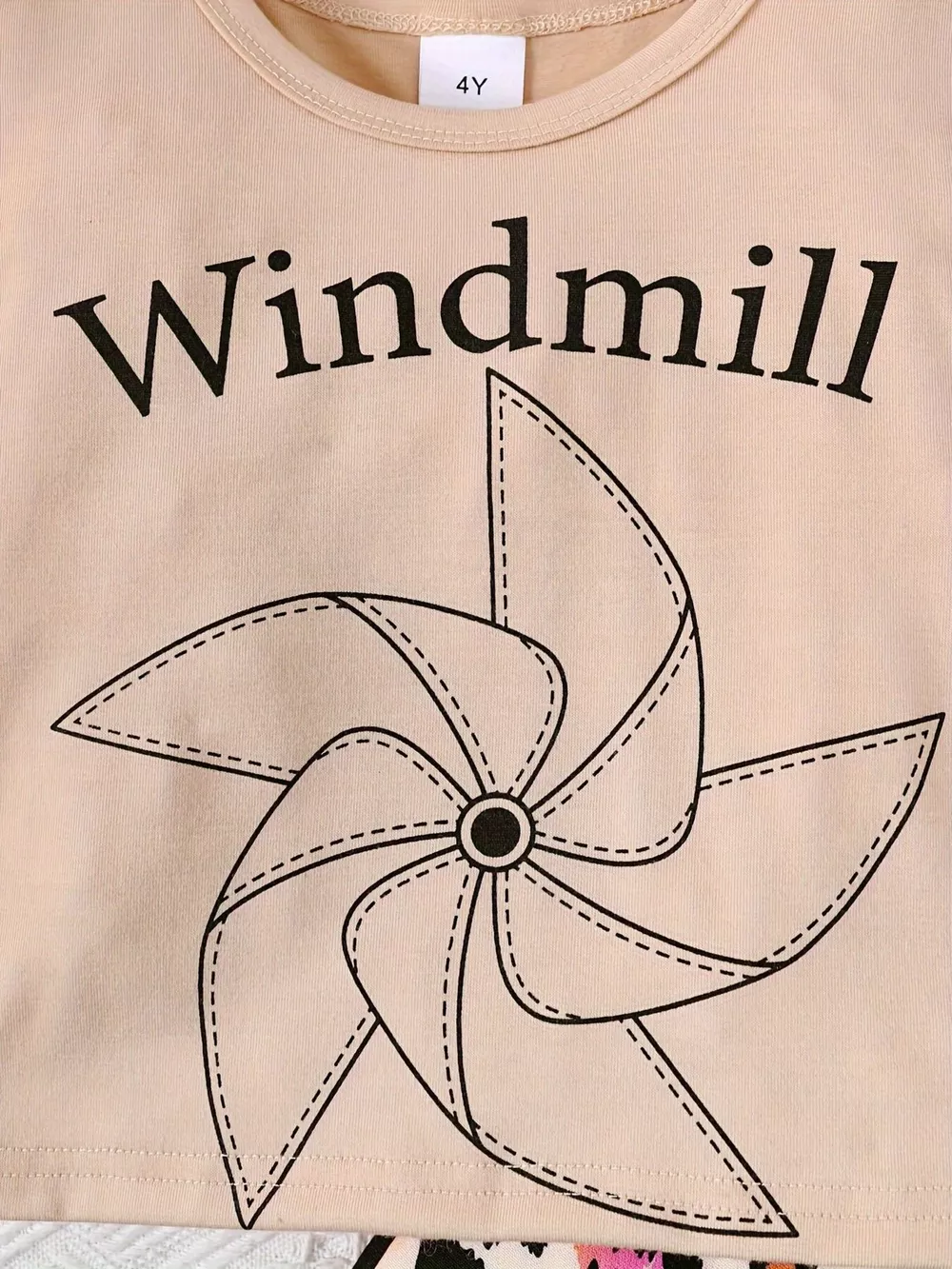 Children's Windmill Graphic Tee & Leopard Shorts Set, image 4