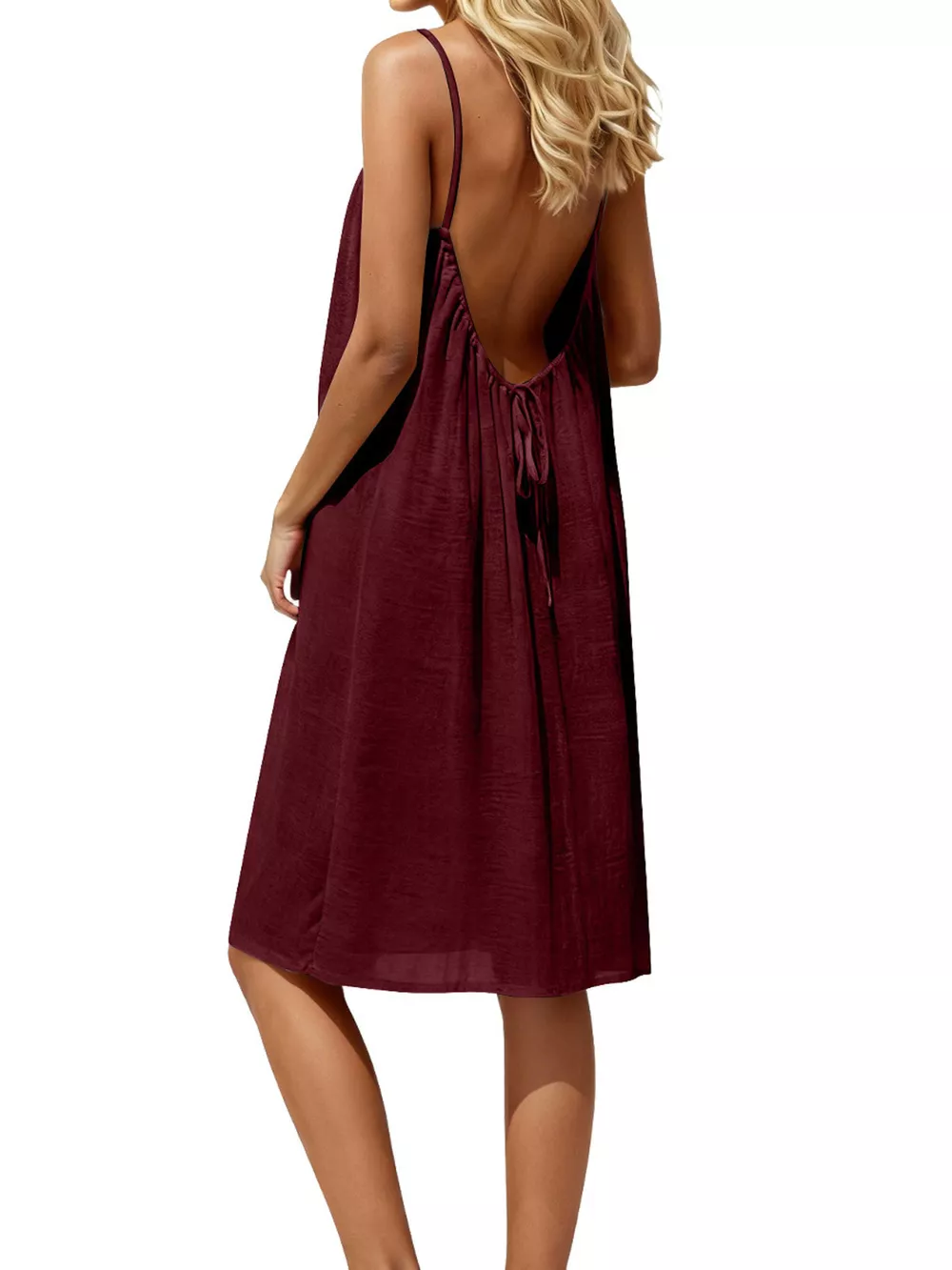 Backless Spaghetti Strap Casual Dress, image 16