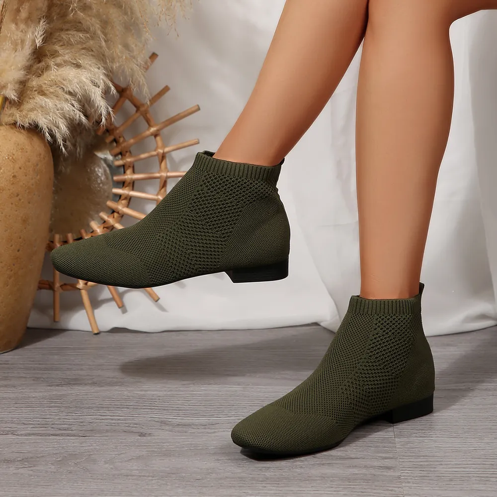 Mesh Knit Ankle Boots with Stretch Comfort Fit, image 14