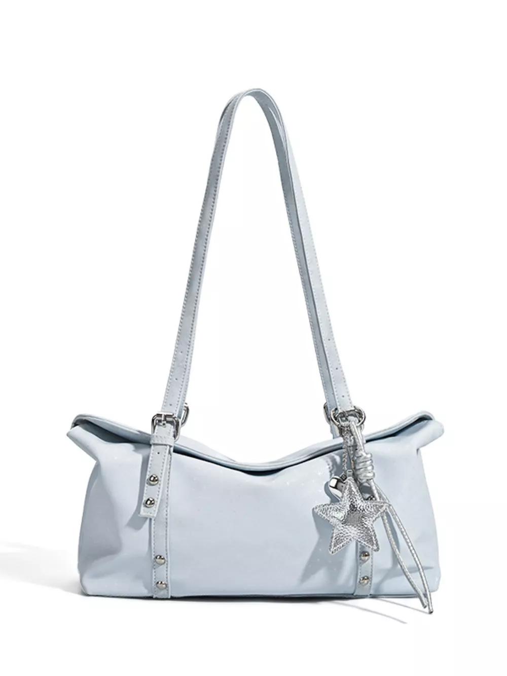Leather Shoulder Bag with Star Charm, image 5
