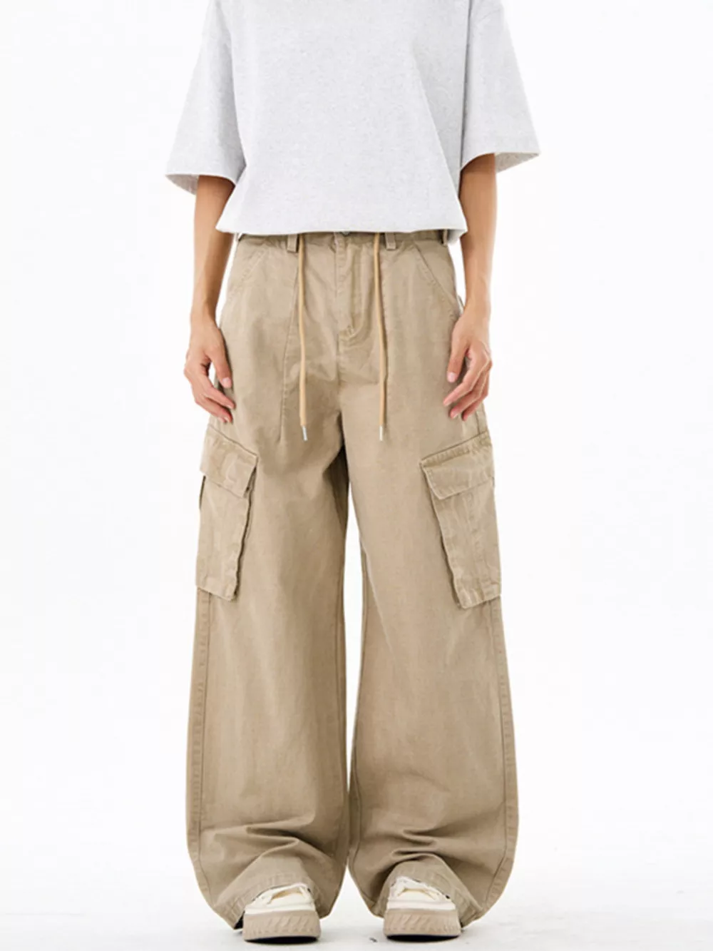 Men's Wide Leg Cargo Pants, image 7