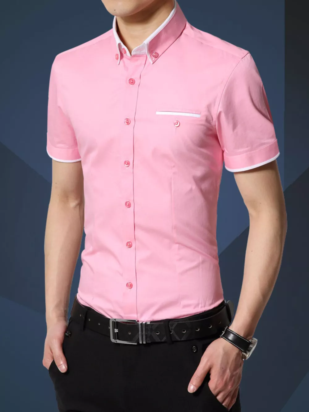Men's Plus Size Button Up Short Sleeve Shirt, image 5