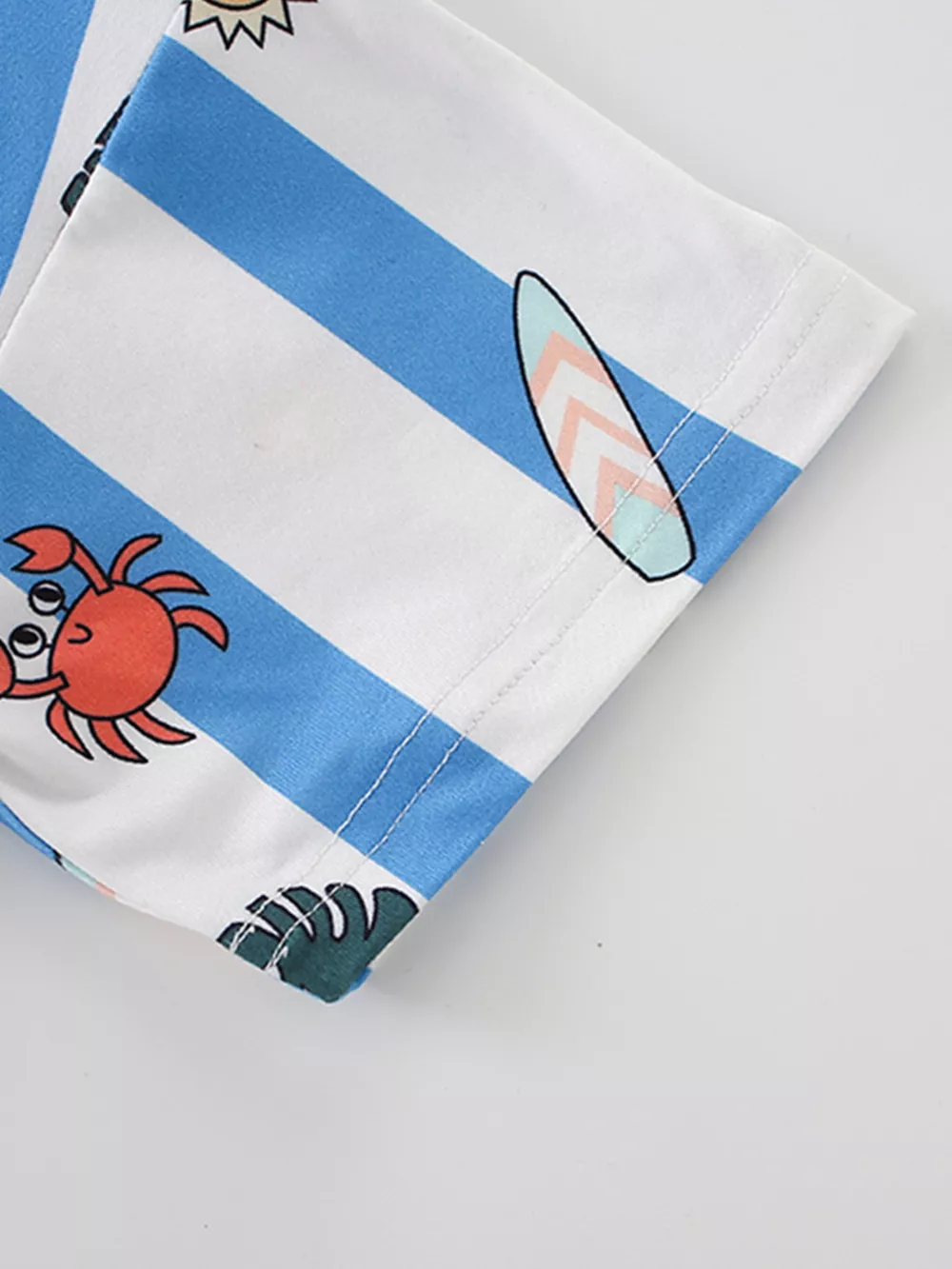 Children's Striped Cartoon Print Round Neck T-Shirt, image 5