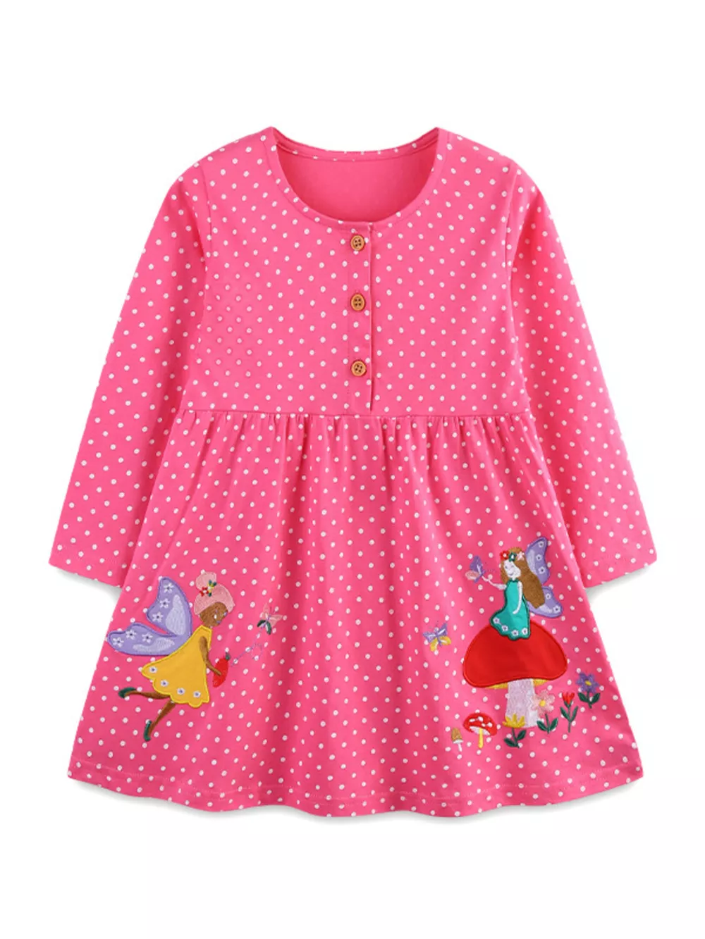 Children's Polka Dot Embroidered Long Sleeve Dress, image 5