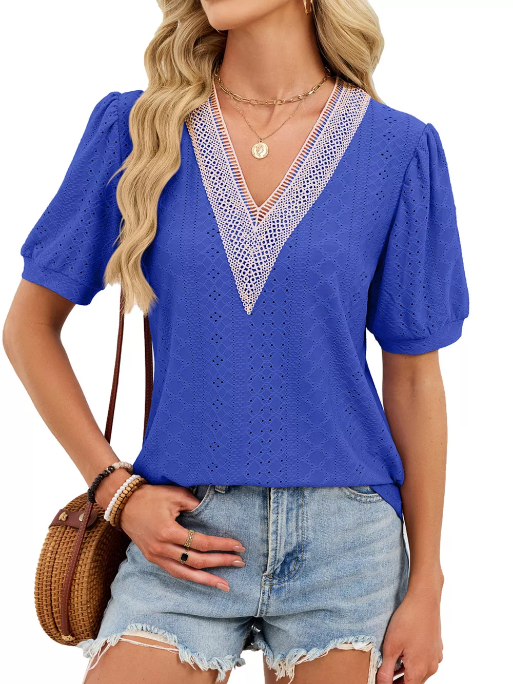 V-Neck Short Sleeve T-Shirt, image 10