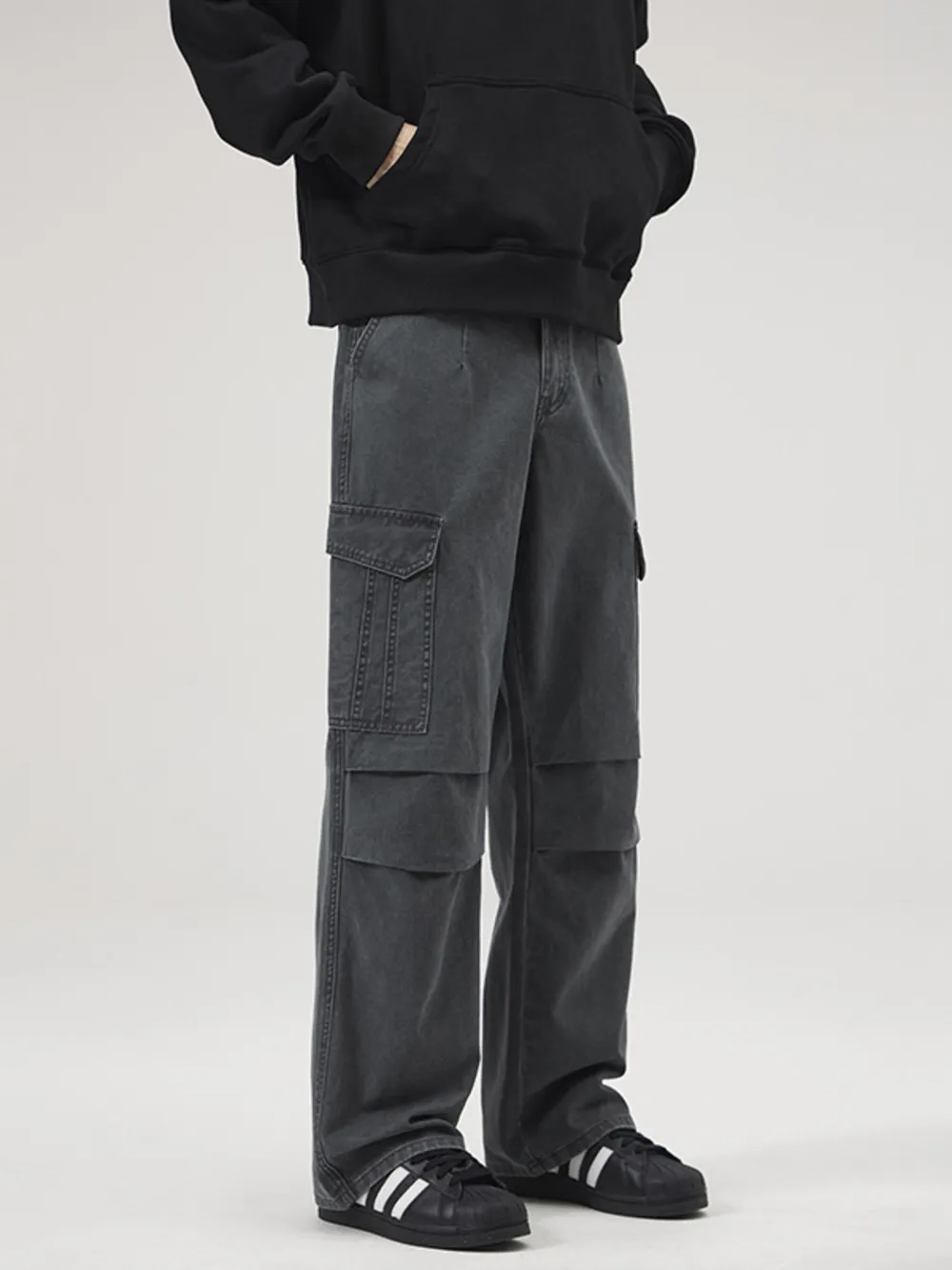 Men's Full Size Multi-Pocket Cargo Pants with Ruched Detail Plus Size, image 2