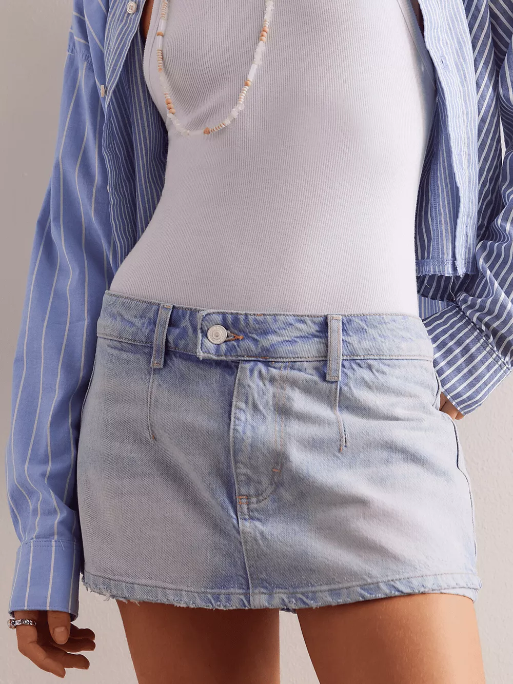 Classic Wash Denim Mini Skort, image 10