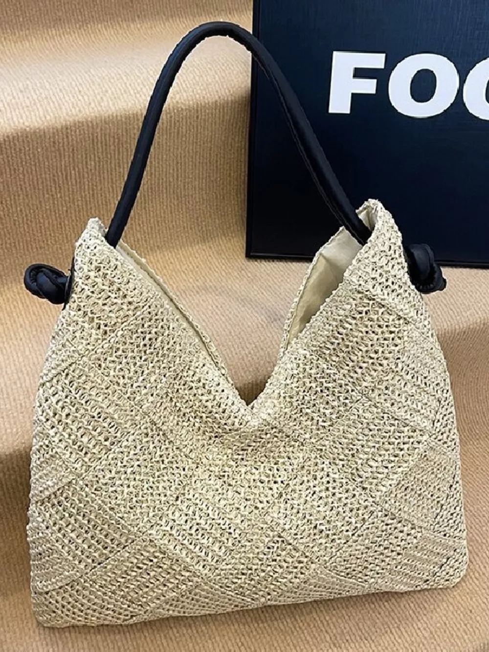 Woven Straw Shoulder Bag, image 3