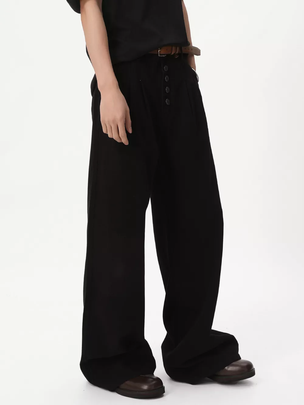 Men's Button-Fly Wide Leg Jeans, image 6